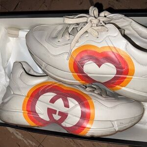 Gucci White and Orange Sneakers